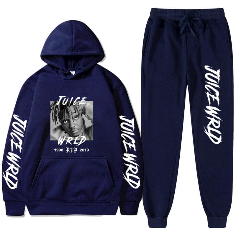 Women's Long Sleeves Women's Long Sleeves Set Tracksuit MeRapper Juice Wrld Hooded Sweatshirt Pants Hoodie Sportwear Suit S
