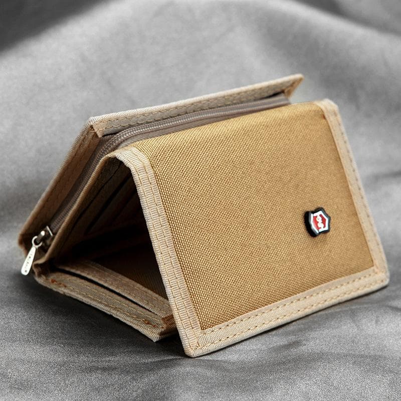 Wallets Classic Multifunctional Coin Bag Zipper Men's Wallet Canvas Korean khaki