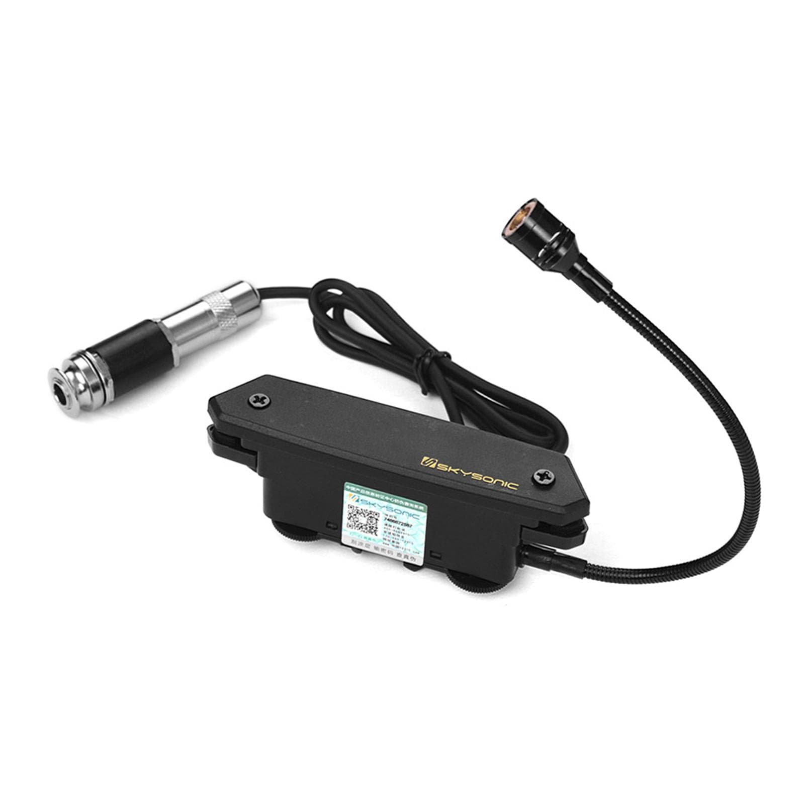 SKYSONIC T-902 Acoustic Guitar Active Soundhole Pickup Magnetic + Microphone Dual Pickup Systems without Battery black