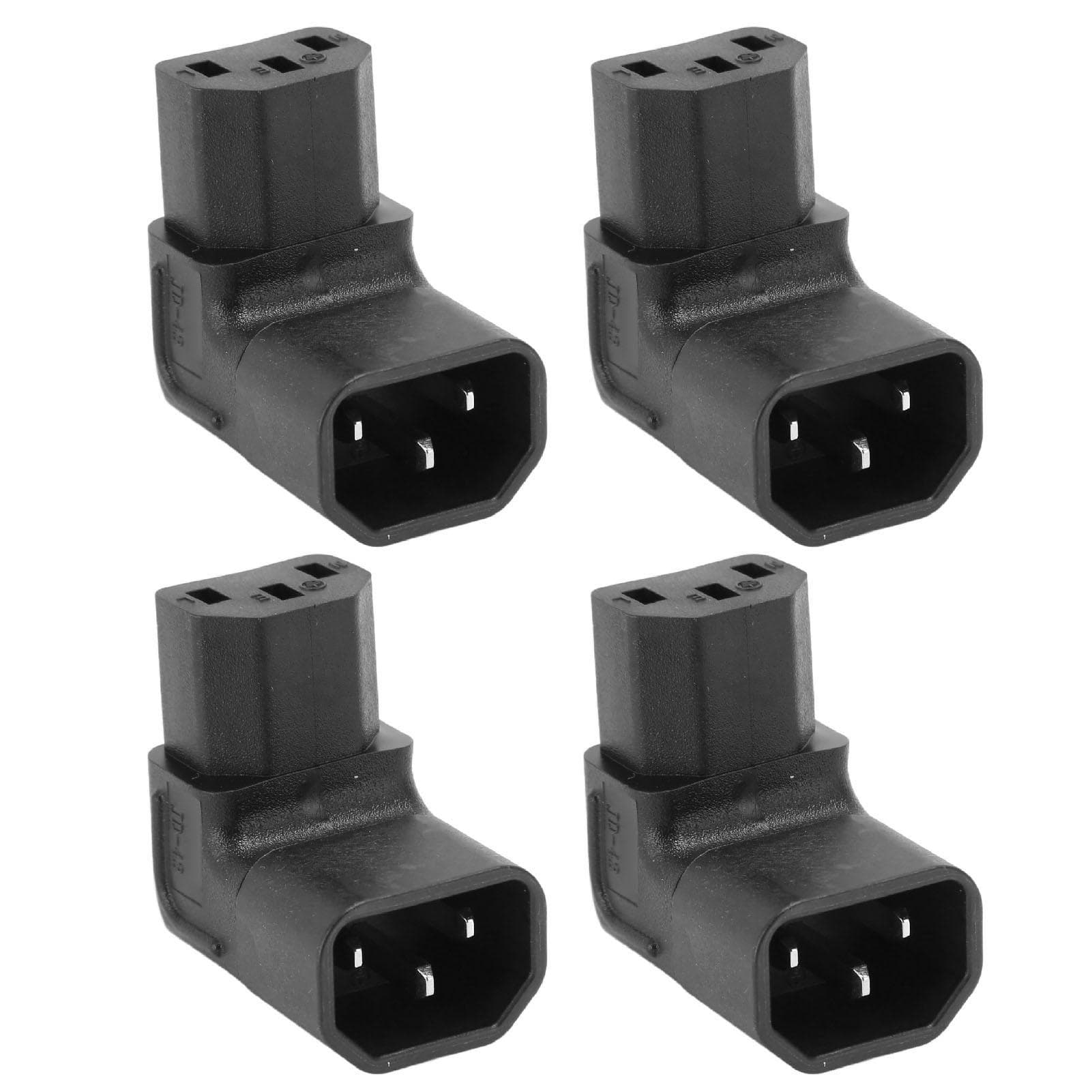 4Pcs C14 to C13 Adapter 90 Degree 2500W 2.5A to 10A 250V PVC Copper IEC Power Adapter for UPS PDU