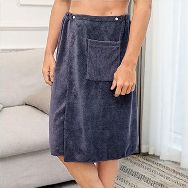 Men Soft Wrap Around Shower Towel Adjustable Body Bath Towels Microfiber Men Elasticity Spa Pants 70*140cm grey