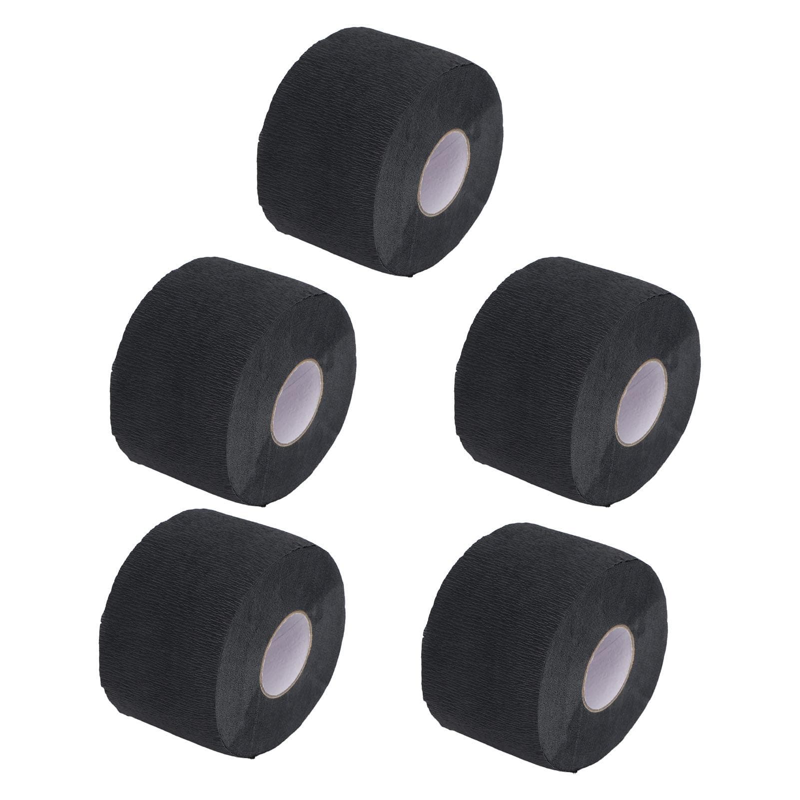 5 Rolls Paper Barber Neck Strips Disposable Self Adhesion Stretchy Neck Band for Haircut Black