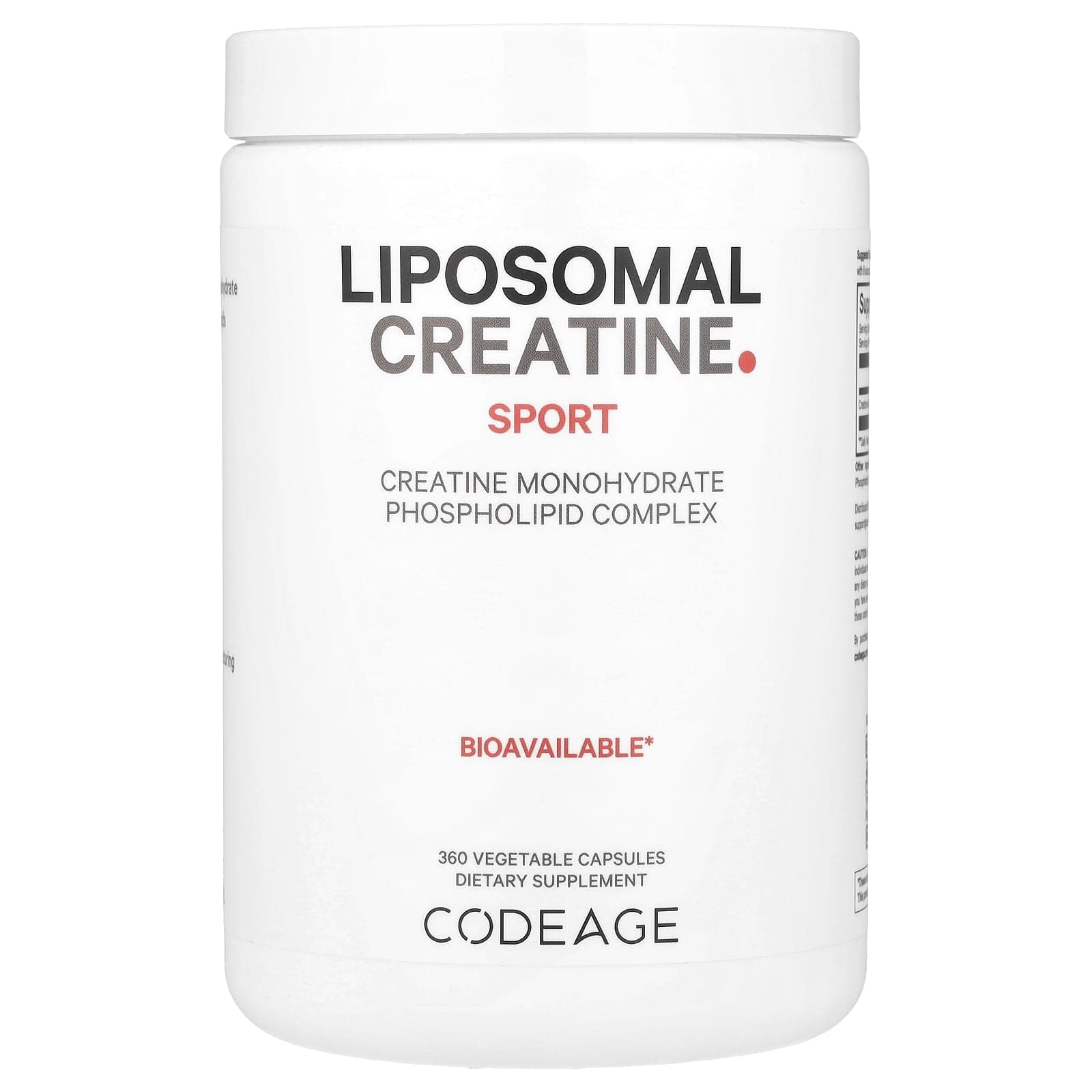 Codeage, Sport, Liposomal Creatine, 750mg, 360 Veggie Capsules