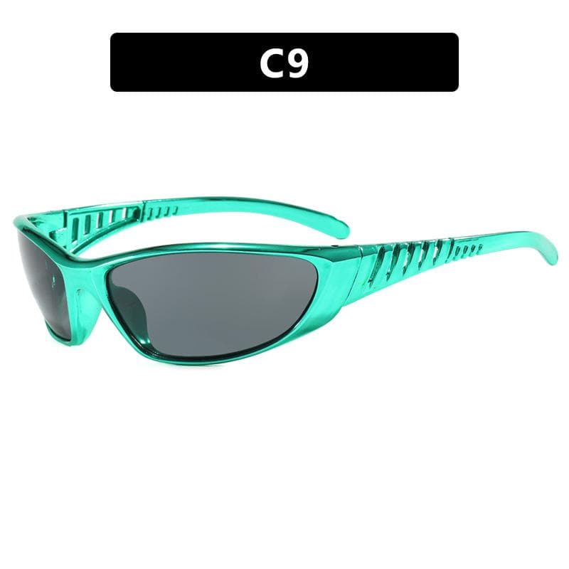 Y2K Steampunk Sunglasses Women Men Luxury Designer Vintage Punk Colorful Plating Shades Trendy Irregular Frame