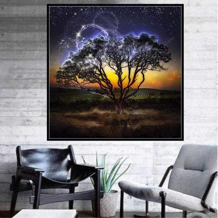 Diamond Painting Kit 3D Cross Stitch Light Tree Diamond Embroidery Diamond Mosaic Crafts 30x30CM