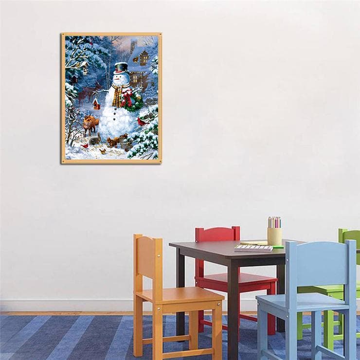 Diamond Painting Embroidery Cute Snowman Needlework Gift Full Diamond Mosaic Cross Stitch 20X30CM