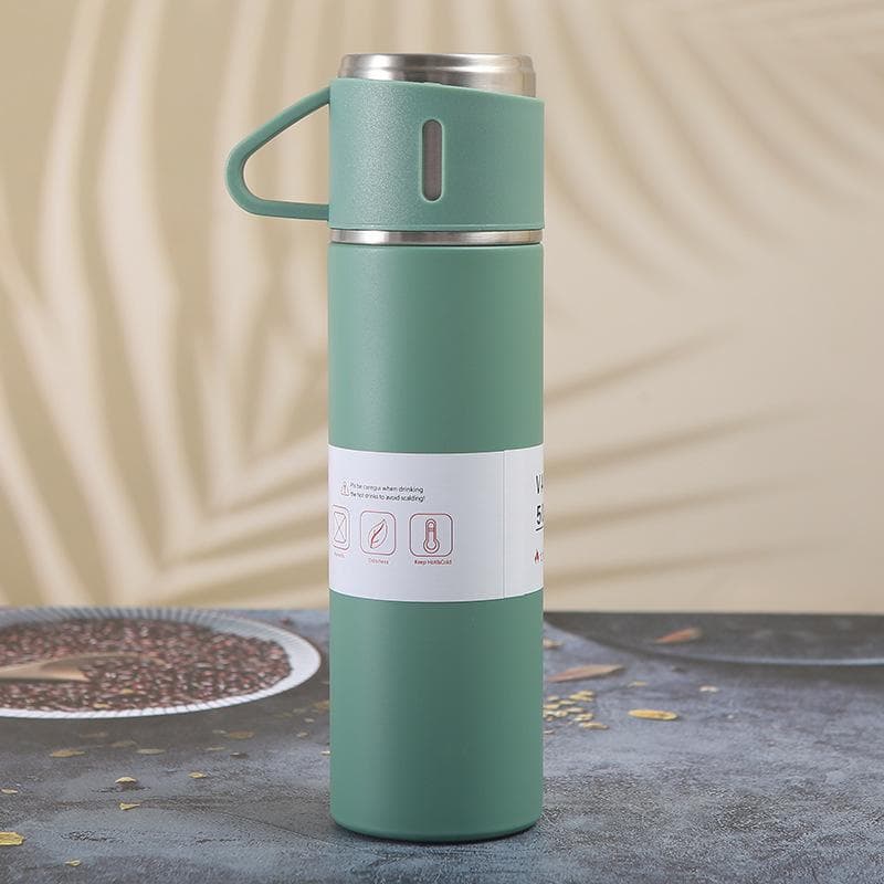 500ML Stainless Steel Vacuum Flask Gift Set Office Business Style Thermos Bottle Outdoor Hot Water Thermal Insulation Couple Cup 500ml