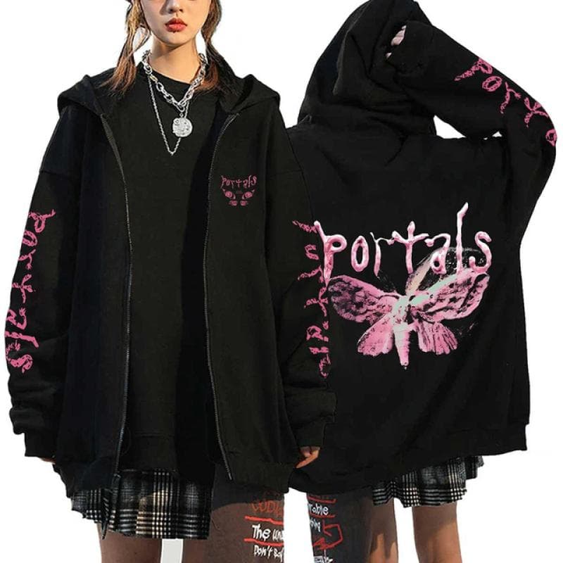 Hot Melanie Martinez Zipper Hoodie Harajuku Hip Hop Casual Loose Popular Pullovers Unisex Streetwear Tops S