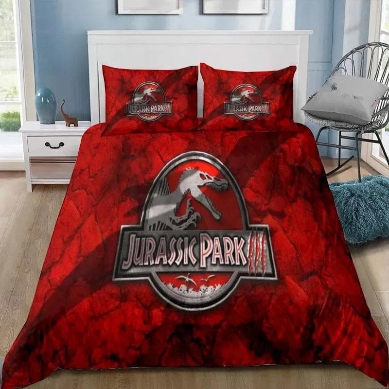 Dinosaur Jurassic Park 3D Print Bedding Set Single Twin Full Queen King Size Bed Set Adult Kid Bedroom Bedding Gift 155X220cm-3pcs