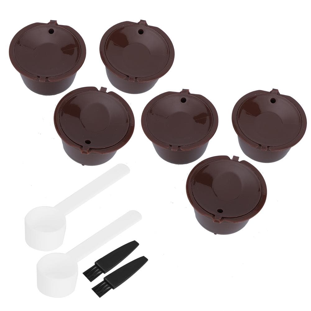 2Sets Coffee Capsule Filter Cup Reusable Refillable Pods with Spoon Brush Fit for DOLCE GUSTO