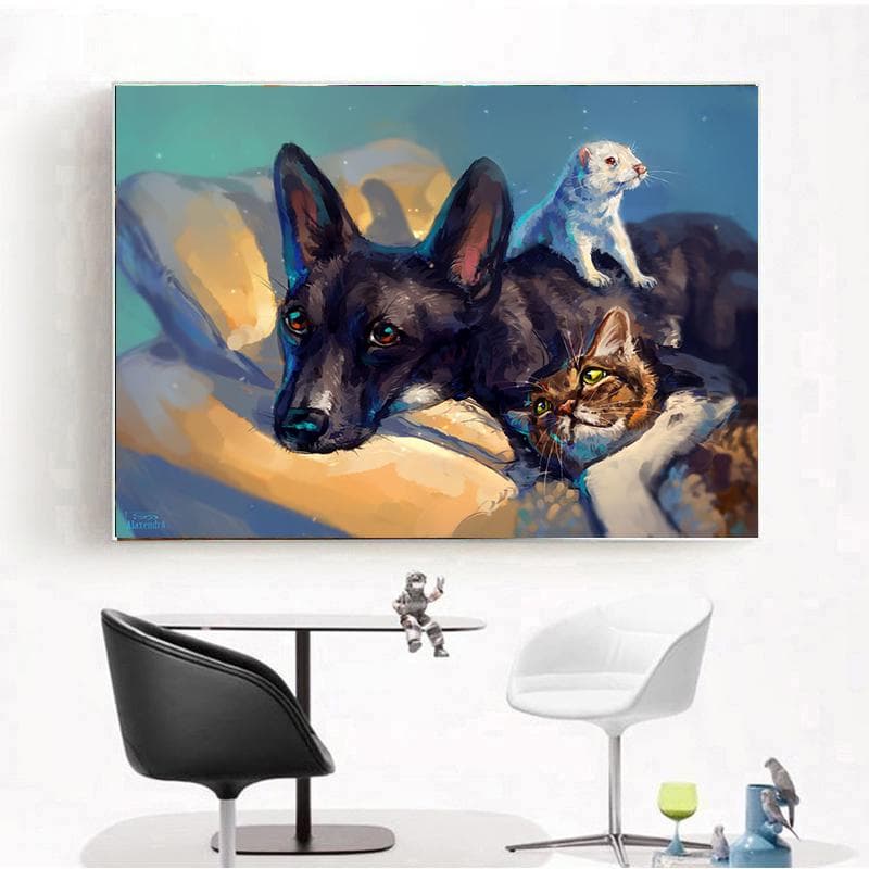 5D DIY Diamond Embroidery Diamond Painting Cross Stitch Animal Arrival Home Decor Full Square 20X30CM