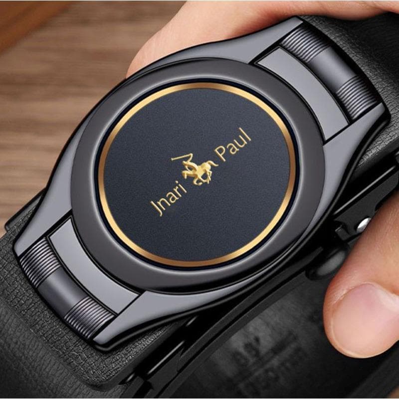 Men's Belt Genuine Leather Business Automatic Buckle Belt Men's Youth Simple and Versatile Young People Korean Cowhide Belt 130cm
