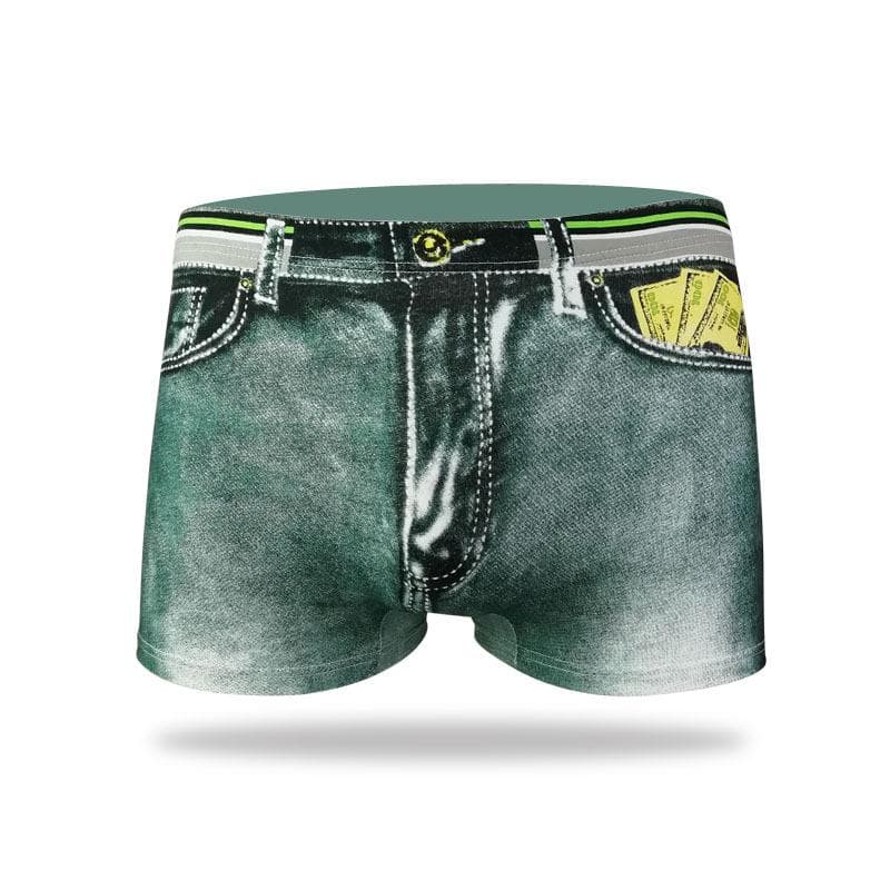 Fashion Men Shorts Stylish Short Denim Jeans L green