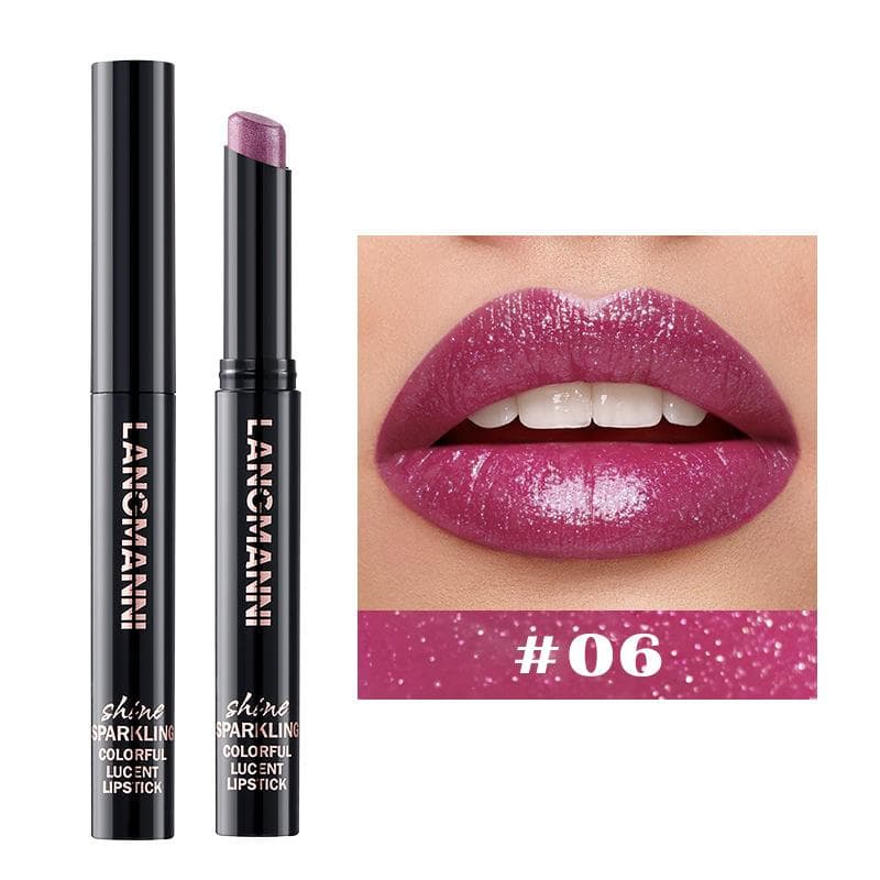 Diamond Pearlescent Lipstick Waterproof Long Lasting Non-stick Cup Matte Velvet Shiny Lipsticks Red Sexy Lips Makeup Cosmetics 06