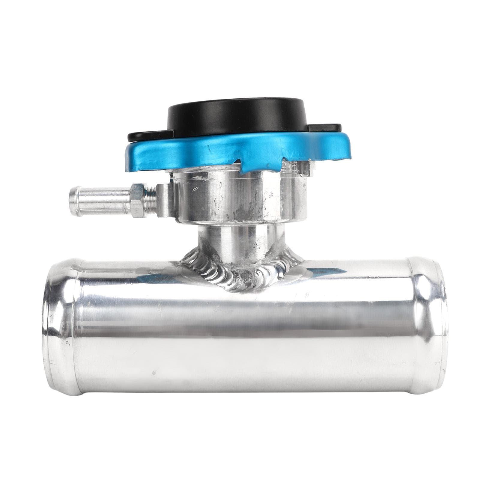 Radiator Inline Filler Neck 38mm 1?12in OD with Temp Display Cap T6061 Aluminum Polished Surface
