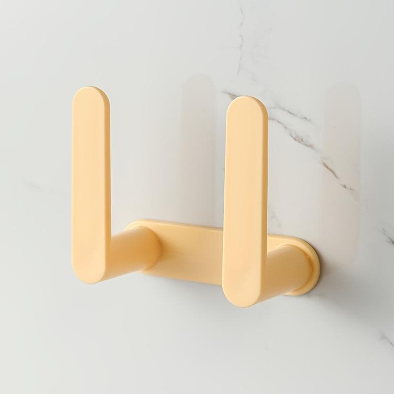 Multi-Functional Colorful Self-Adhesive Hooks Are Easy to Install Without Drilling Sticky Wall Hooks Durable Plastic Suitable for Organizing Storage yellow