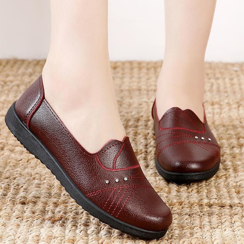 Women Flats Woman Leather Breathable Moccasins Women Boat Shoes Ballerina Ladies Casual Shoes 35