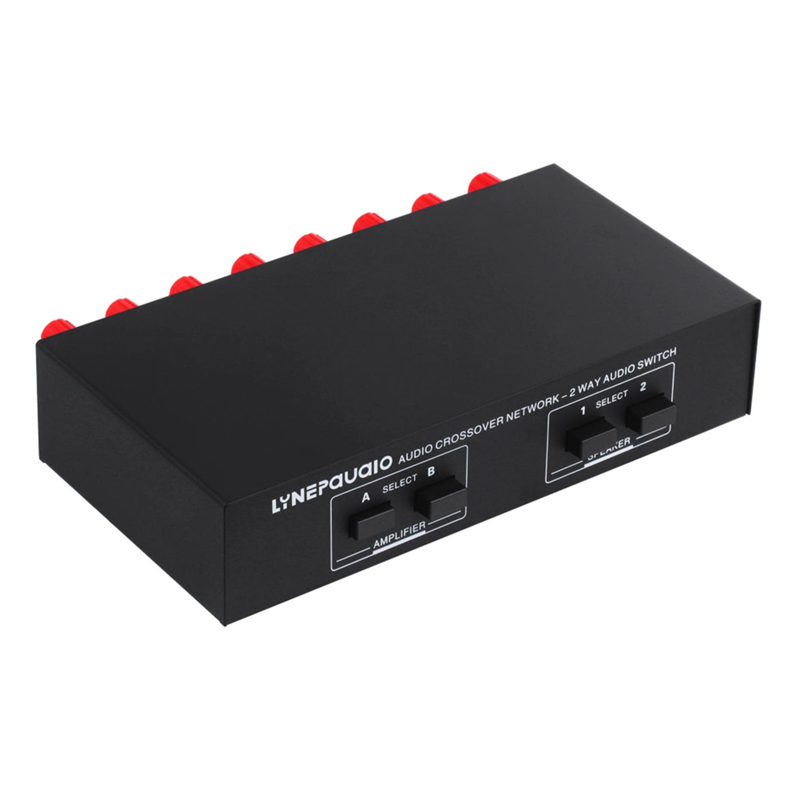LINEPAUDIO 2 In 2 Out Speaker Selector Switch Audio Signal Switcher Power Amplifier Audio Receiver black