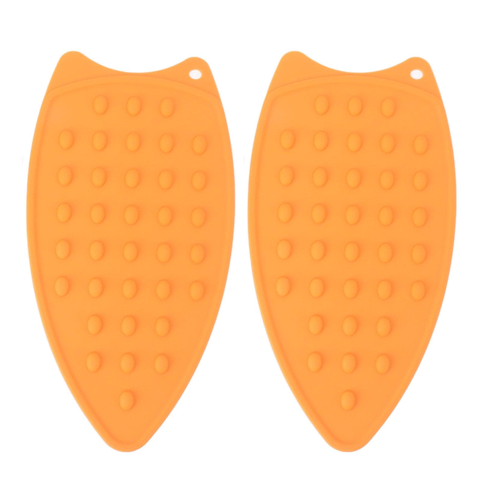 2Pcs Silicone Iron Rest Pad Durable Impact Resistant Heat Resistant Iron Mat for Ironing Boards orange