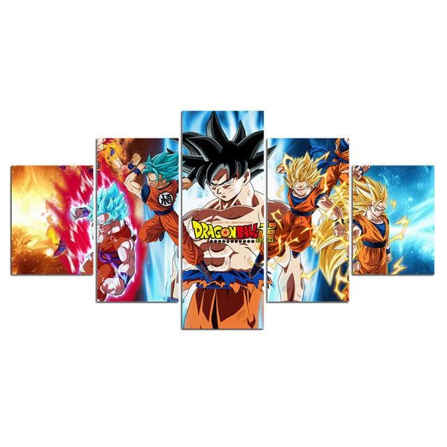 No Framed 5 Panel Gift Japan Anime Modular Wall Art Canvas HD Posters Pictures HD Paintings Home Decor Living Room Decoration 20x35cm*2 20x45cm*2 20x55cm*1