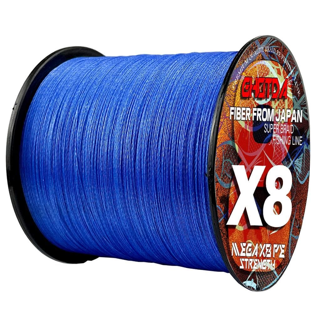 8 Strands 100M Fishing Line Super Strong Braided Multifilament PE Rope Cord 18LB 22LB 31LB 39LB 43LB 52LB 61LB 78LB 52lb blue