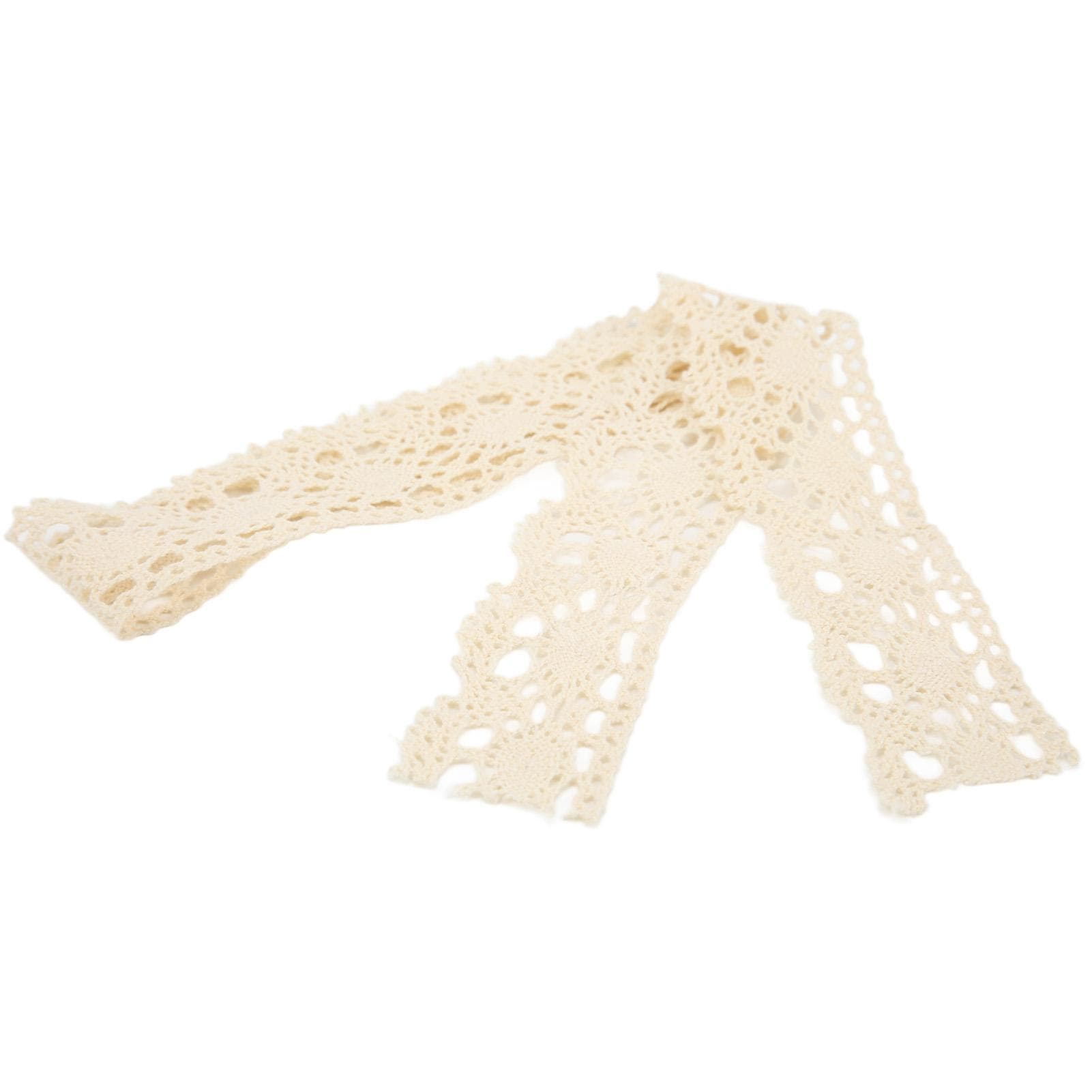 Lace Ribbon DIY Cotton Net 4cm Width 10 Yards Exquisite Fabric Lace Trim for Curtain Clothes beige