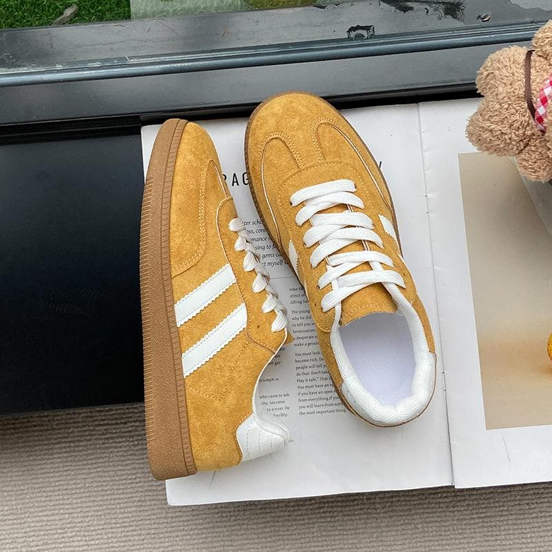 Large Size Casual Matte Board Shoes Women'S Sports Versatile Retro Single Shoes Student Board Shoes German Training Shoes Women'S Shoes 38 yellow
