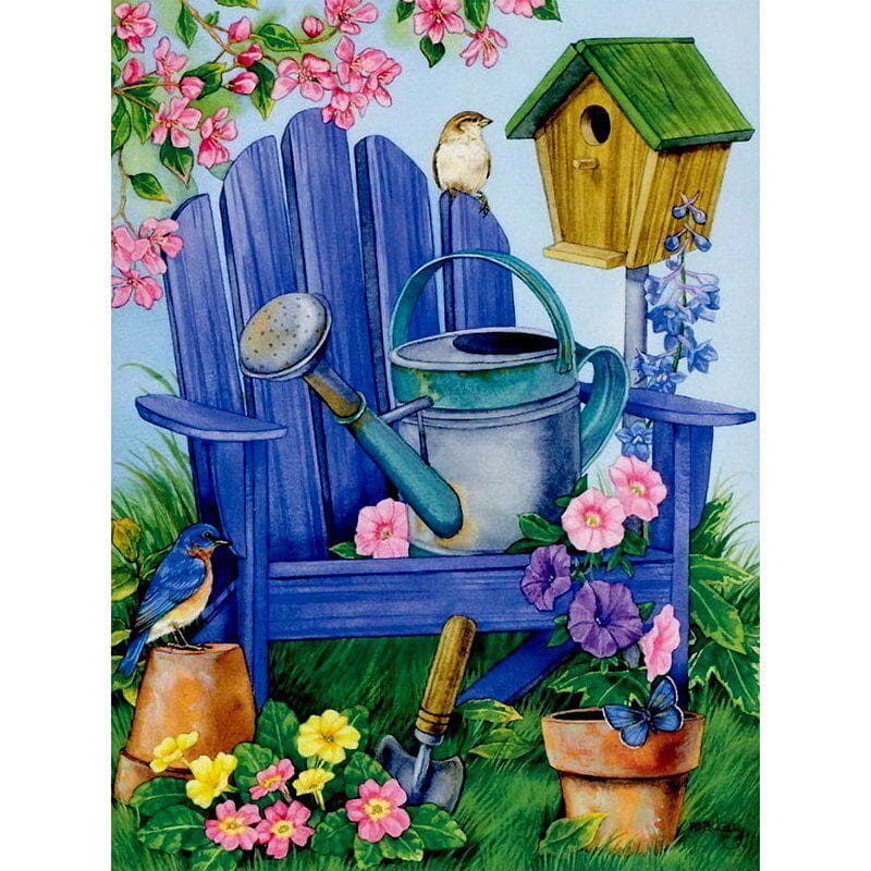 Diamond Painting Full Drill Round Bird Home Flower Chair Cross Stitch Diamond Embroidery 20X30CM