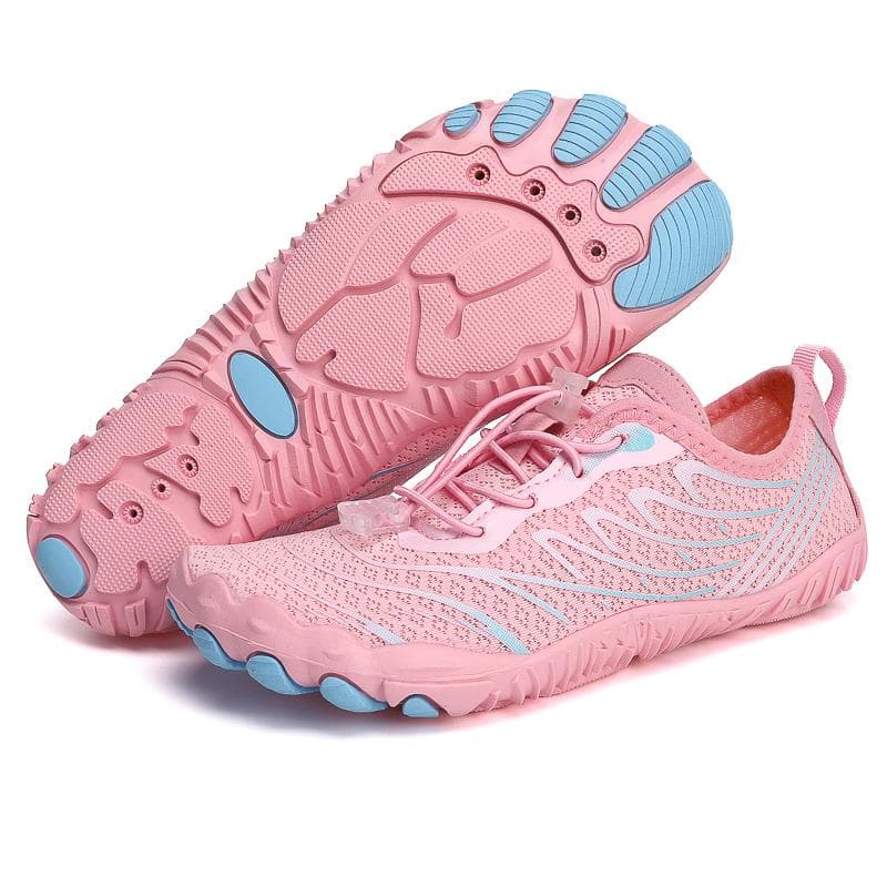 Gym Barefoot Shoes Womens Mens Pro Water Shoes Women Men Barefoot Hike Shoes Wide Toe Box Non-Slip Breathable Zero Drop Shoes 39 pink