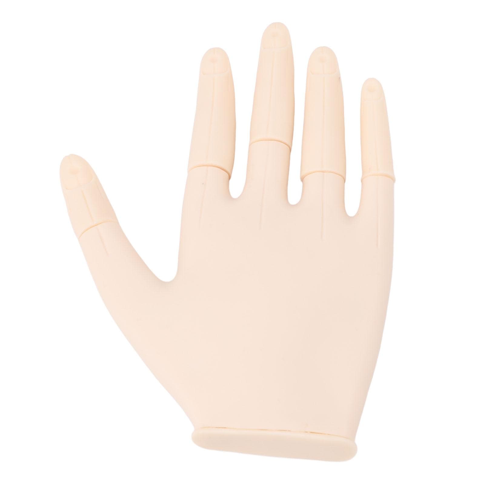 Practice Hand for Acrylic Nails Soft Rubber Flexible Fingers Movable Joints Nail Art Hand Nail