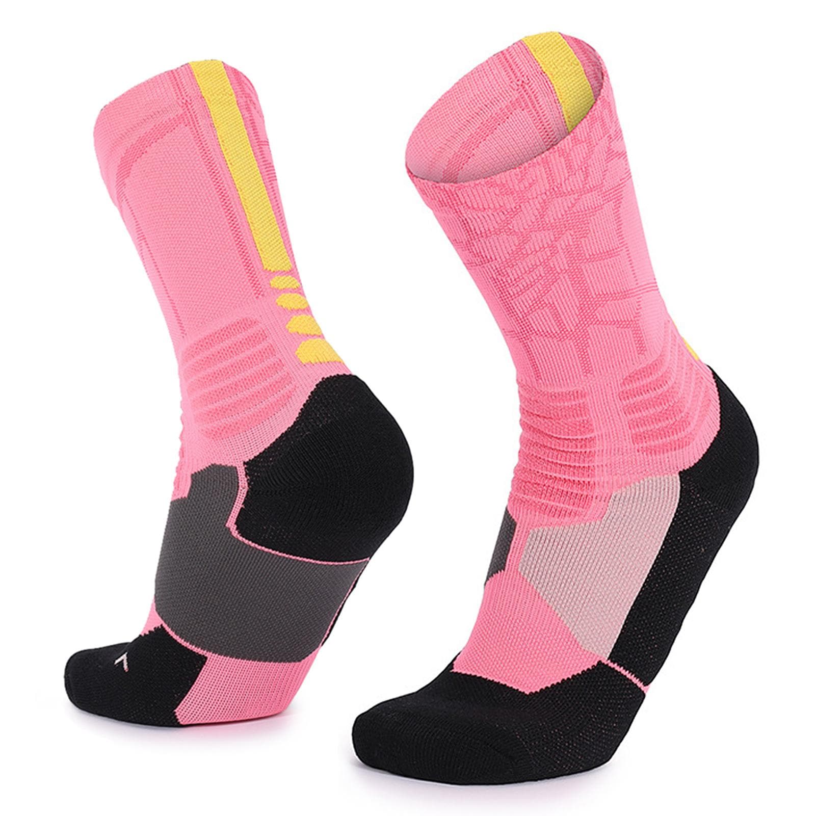 Basketball Socks Men Women Breathable Football Socks Sports Socks Cushioned Athletic Socks pink