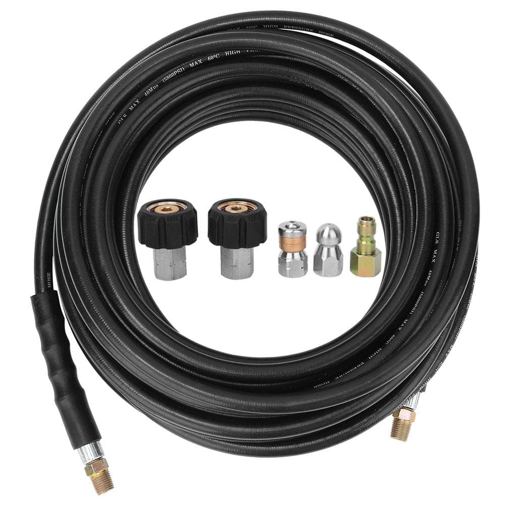 Pressure Washer Sewer Jetter Kits Accessories 14in NPT 5800PSI 15 Meters Rubber Hose