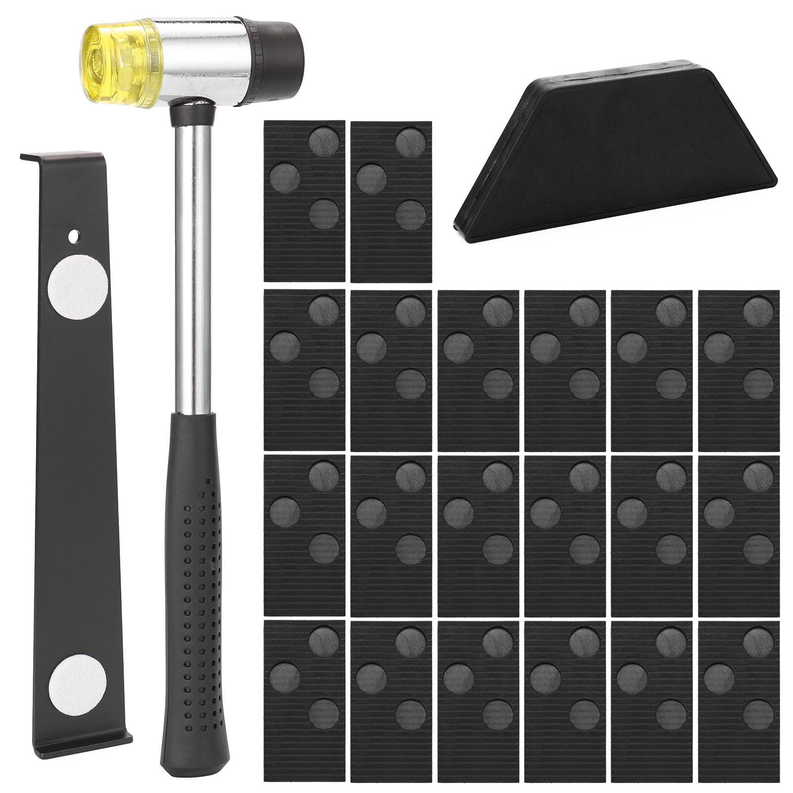 Laminate Wood Flooring Installation Tool Kit Wood Floor Tool Set Floor knock Set 20pcs spacer black