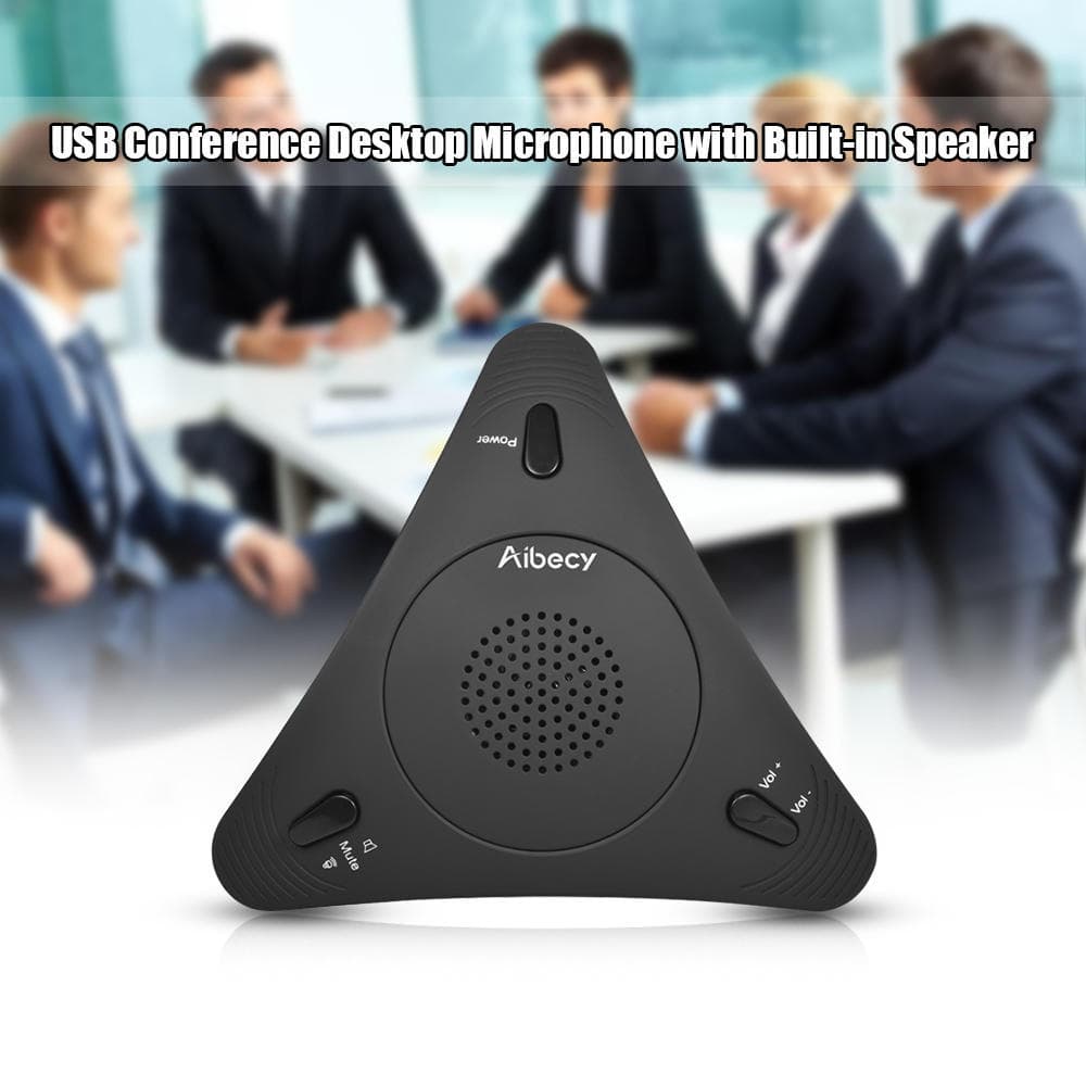 OmniDirectional Condenser Microphone Mic Conference Meeting 360 degrees Audio Pickup black