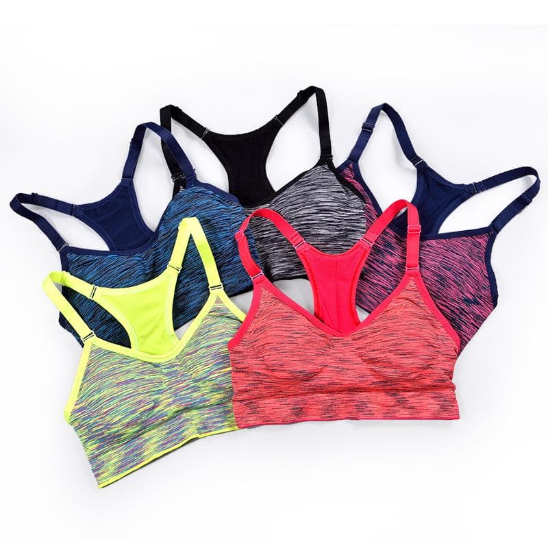 Quick Dry Padded Women Yoga Gym Fitness Sports Bra Shockproof Running Brassiere Tank Top L red
