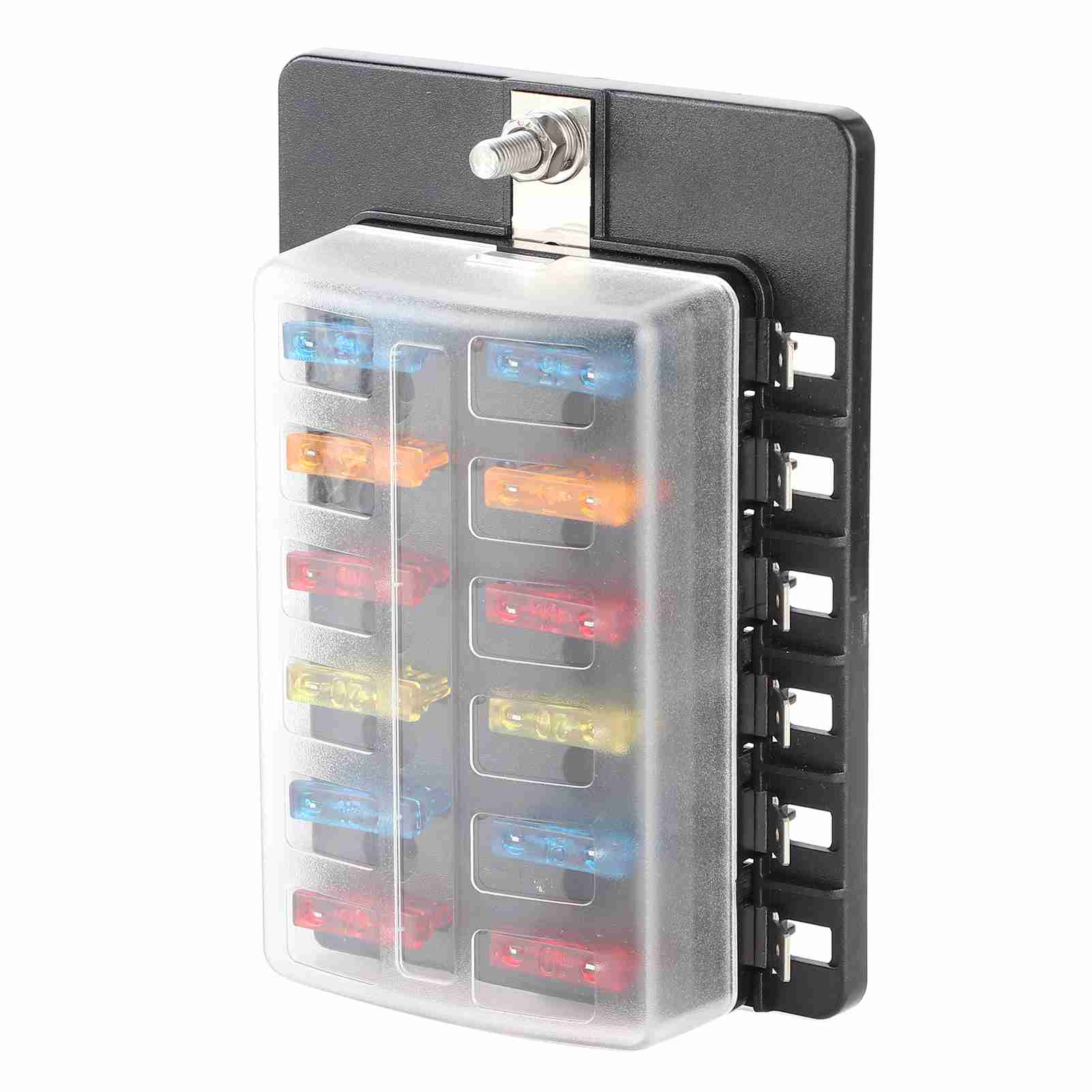 12?Way Fuse Box Kit Blade Fuse Block Holder with LED Indicator for Car Truck Bus Marine Boat Yacht