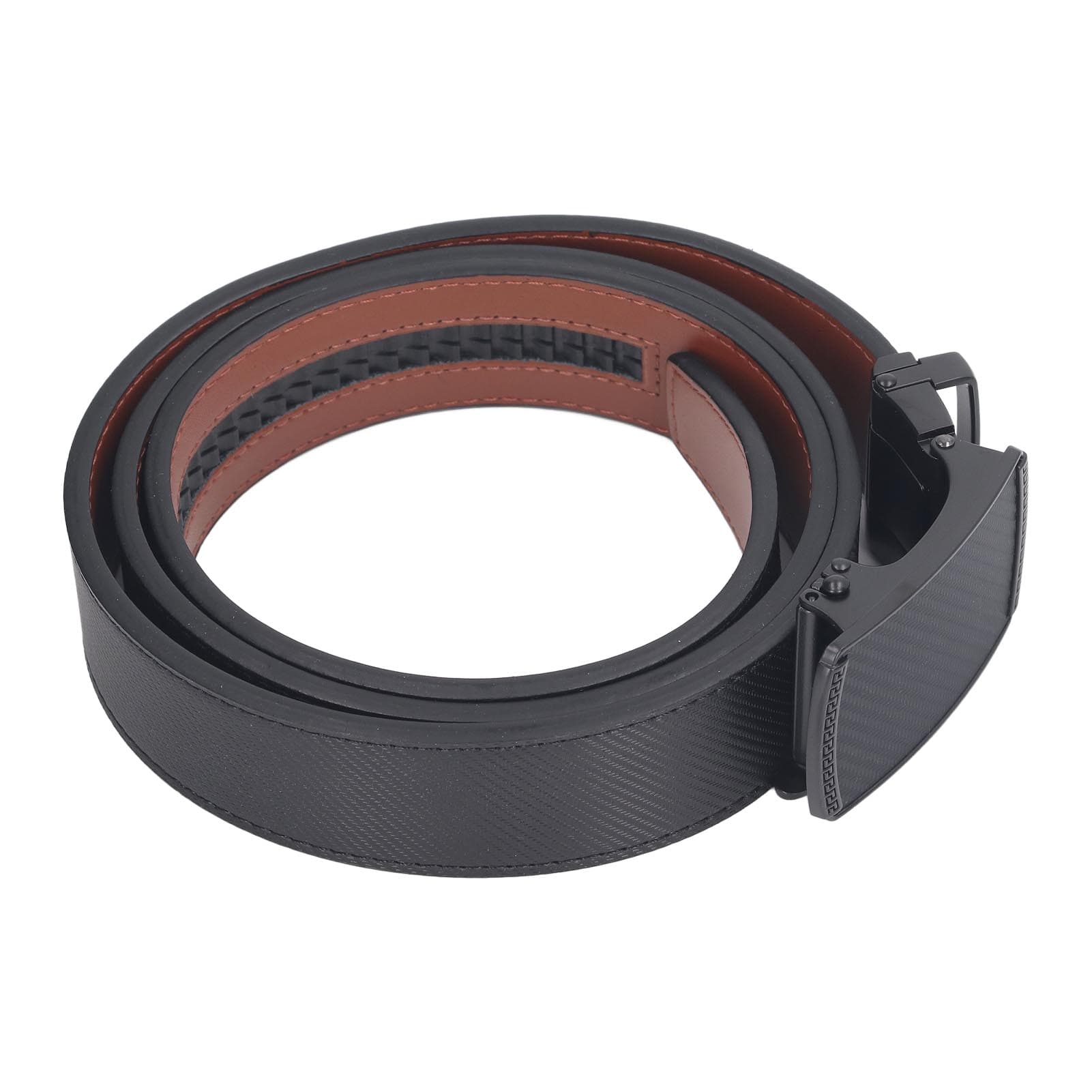 Men Leather Belt Comfortable Lightweight Soft Male Belt with Automatic Buckle for Business Meeting