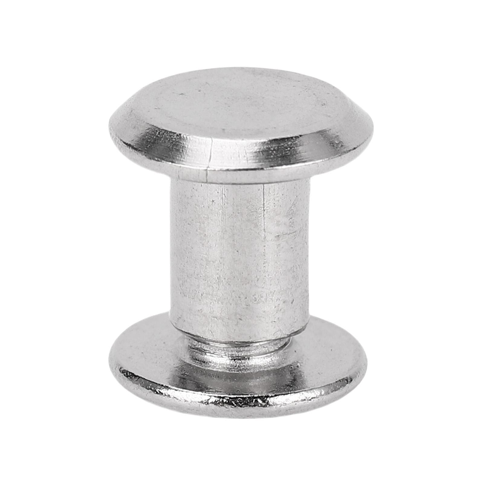 50 Pairs 0.24x0.31x0.43in M5 Stainless Steel Flat Round Head Rivet and Screws for Leather Craft