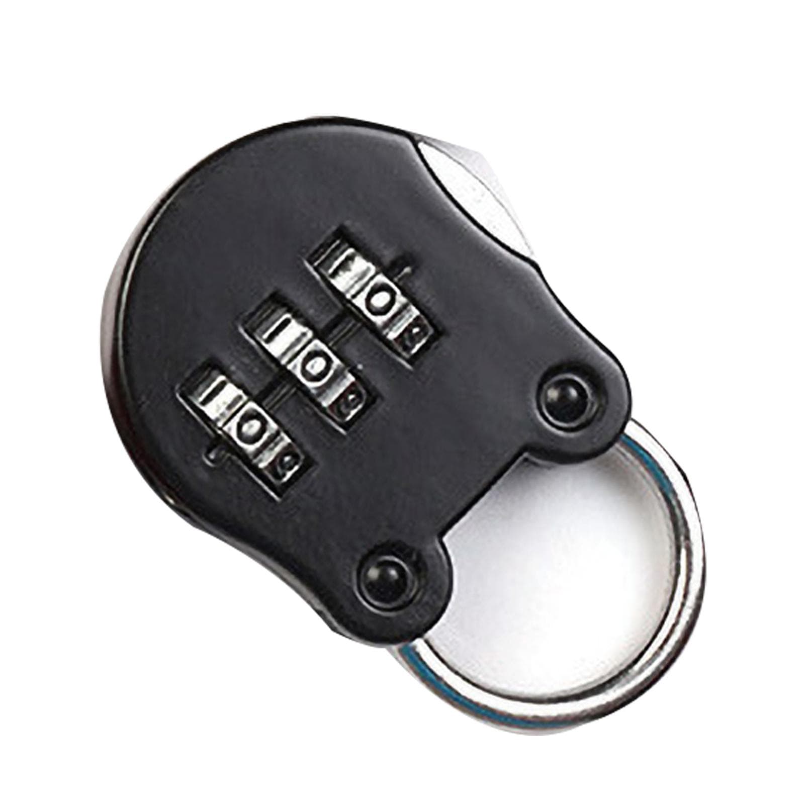 Digit Combination Disc Padlock Cartoon Mini Outdoor Resettable Padlock for Gym Locker LuggageBlack black