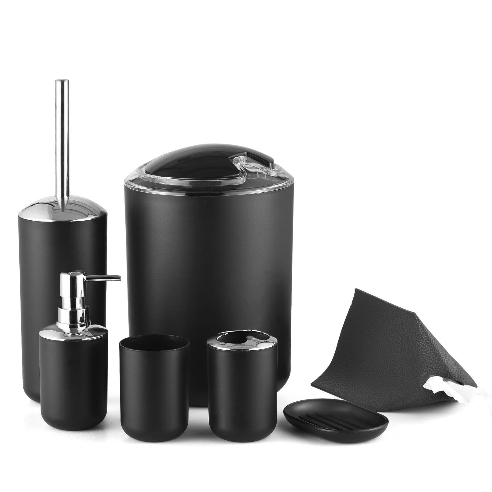 Bathroom Accessories Set 9 Piece Black Bathroom Decor with Toothbrush Holder Toothbrush Cup Soap 7pcs set