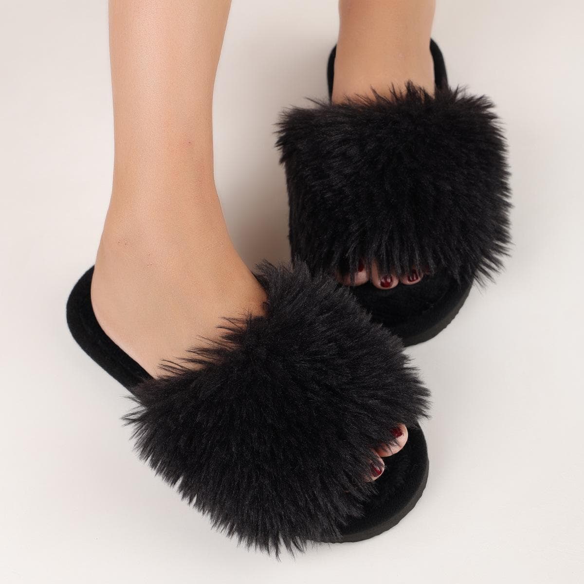 Women's Furry Cotton Slippers - New 2024 Style for Winter, Spring, and Autumn 42-43