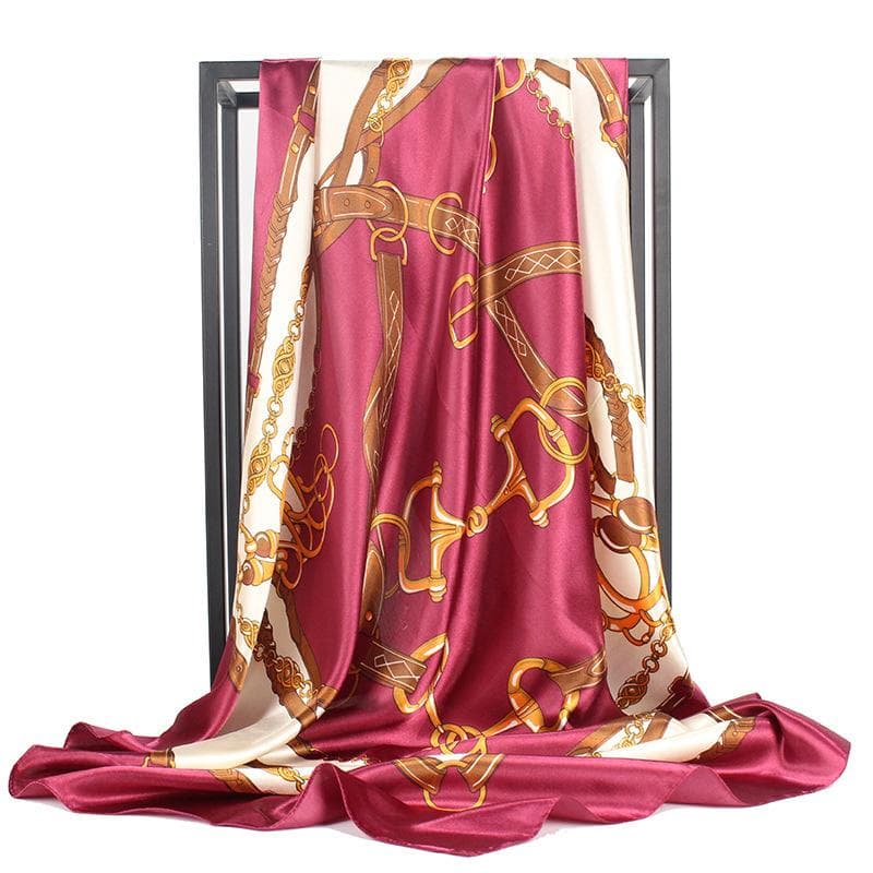 High-quality luxurious silk scarves headband Scarfs Neck Scarf For Women Chain Silk Scarf Women's Decorative Shawl 90*90cm