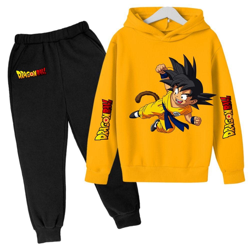 2025 MINISO New Winter Dragon BallHoodies+panrts Kids Clothes Boys Goku Sets for Children Sizes 100-160 Street Suit Kawaii Fashion Tops Anime 130