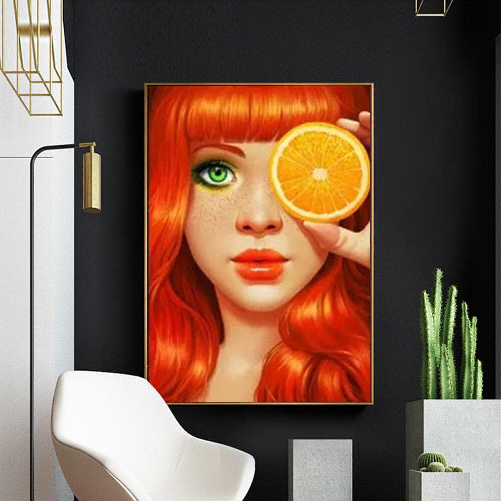 Round Diamond Embroidery Complete Kit Character Diamond Painting Accessories Orange Home Decoration 20X30CM