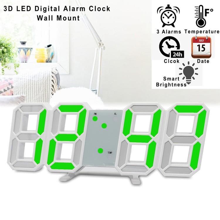 Creative 3D three-dimensional mini clock LED digital clock wall clock desk clock electronic alarm black