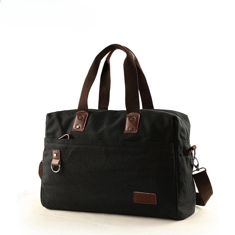 Single-shoulder Crossbody Bag for Men, Trendy and Retro Canvas, Hand-held Zipper He is a size 14. black