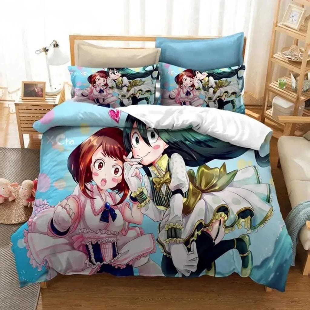 Anime My Hero Academia Bedding Set Boys Girls Twin Queen Size Duvet Cover Pillowcase Bed Boys Adult Fashion Home Textileextile EU single(135x200cm)