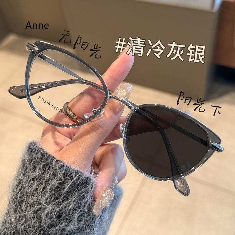 Smart Photochromic UV Sunglasses for Women Men Luxury Cat Eye Frame Prescription Glasses Diopter 0-1 5 0