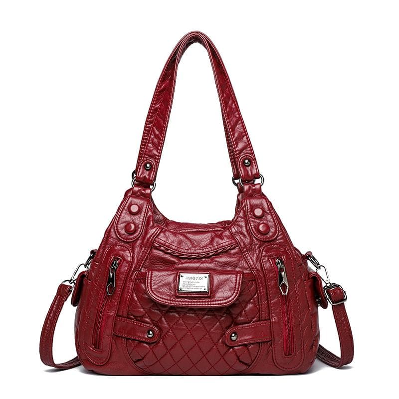 New Fashion Casual Tote Bag Women Handbags Soft Leather Shoulder Bags Vintage Large Capacity Crossbody Bag Handbag For Ladies red