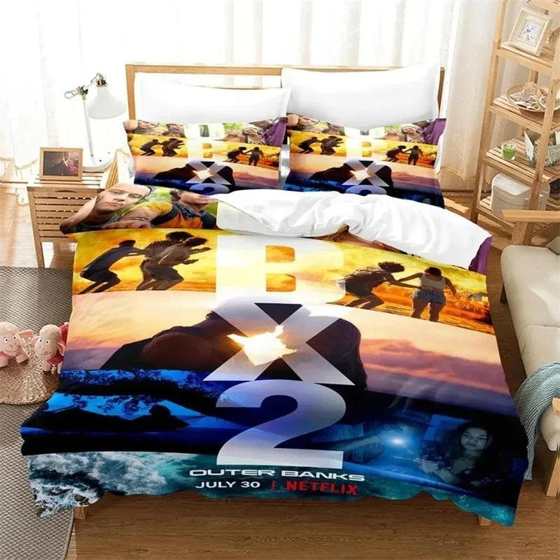 TV Outer Banks Bedding Set Boys Girls Twin Queen Size Duvet Cover Pillowcase Bed Kids Adult Fashion Home Textileextile AU King 245x210cm